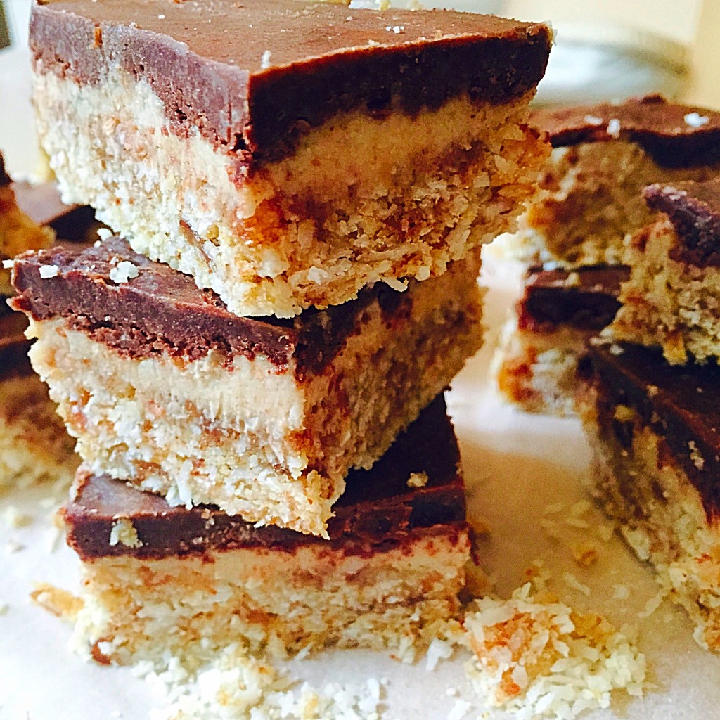 Coconut caramel cocoa slice (raw & vegan)