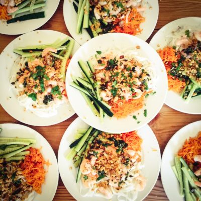Fresh noodle salad bowl